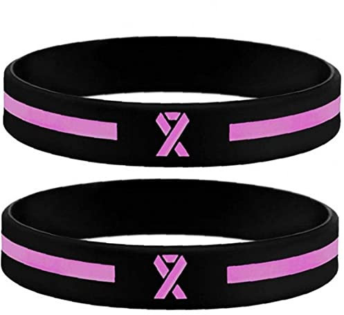 Lipfer 2 Pezzi Bracciali Braccialetti Braccialetti in Silicone a Nastro Rosa del Tumore Nastro Rosa