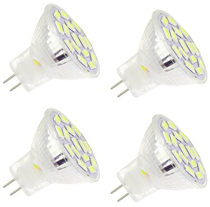 AHEVO 3.5W MR11 GU4.0 LED Light Bulbs, Equivalent to 25-35W Halogen Lamps, GU4.0 Base AC/DC 12V, 350 LM, 120° Flood Beam, 3000K Warm White, Recessed Lighting, Track Lighting, Pack of 4
