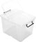 TENLITE Heavy Duty Clear 40L Smart Storemaster Clip-On Folding Lid Stackable Storage Boxes with Carry Handles 50cm Length x 39.5cm Width x 32cm Height (40 Litre)