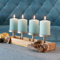 Adventskranz Holz Advent Kerzenhalter länglich modern Kerzenständer 4 Stumpenkerzen Adventskranz Weihnachtsdeko Fenster Holz Adventsschale Kerzenleuchter Ohne Dorn Kerzentablett Adventsgesteck Lang