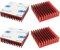 Kühlkörper, CTRICALVER 4 Stück Aluminium Heatsink L40mm X B40mm X H11mm, Roter Kühlkörper mit 3M Klebeband, für High Power LED Verstärker Transistor