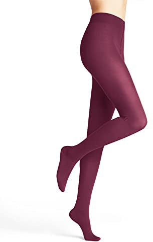 FALKE Damen Strumpfhose Family W TI nachhaltige Baumwolle einfarbig 1 Stück, Rot (Red Plum 8236) neu - umweltfreundlich, 36-38