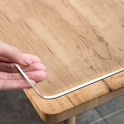 Tischfolie Glasklar 2mm mit abgeschrägter,Schreibtischunterlage Transparent Tischdecke Tischschutz Schutzfolie Abwaschbar Tisch Schutzfolie transparent/Folie für Tisch aus PVC (30 cm x 60 cm)