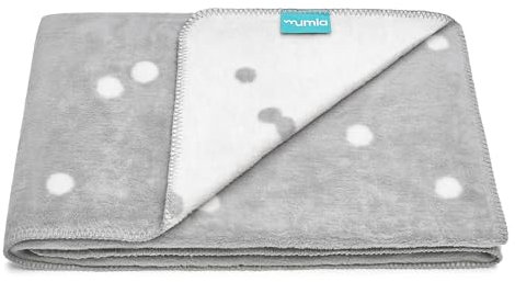 MUMLA - Kuscheldecke 150x200 cm, warme Decke für Schlafzimmer und Wohnzimmer, beidseitig verwendbar, hochwertiger Stoff, Grau-Weiß mit Konfetti-Muster, Decke Sofa, tagesdecke, Decke Baumwolle