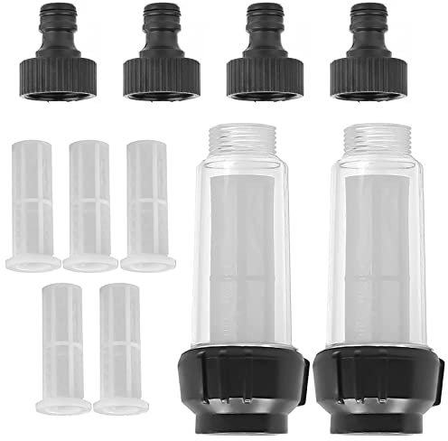 2 Pezzi Filtro Acqua Tubo da Giardino, Filtro per Idropulitrice, Filtro Acqua Pulizia ad Alta Pressione, Prefiltro Acqua Set, per Idropulitrici ad Alta Pressione, Irrigazione da Giardino, Camper