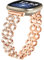Miimall Bracelet pour Fitbit Versa 4/ Fitbit Versa 3/ Fitbit Sense/Fitbit Sense 2, Bracelet Diamant Scintillant pour Femme, Bracelet Élégant pour Versa 3 / Versa 4 / Sense 2 / Sense (Or Rose)