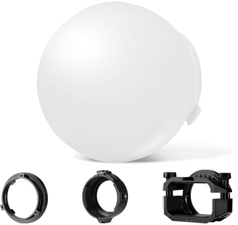 Neewer CRS6 Cupola di Diffusione + 3 Anelli Adattatori, Compatibile con Godox V1 Z1 Z2 Flash a Testa Rotonda e Speedlite Quadrato Z760, Montaggio Diffusore Luce Video MS60B MS60C MS150B