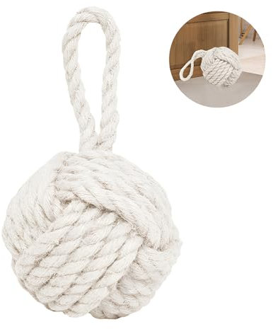decorative door stopper, rope door stopper, weighted door stopper, nautical door stopper knotted, heavy door stop for bedroom living room door, window wedge
