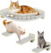 kathson Cat Wall Bed, Cat Wall Shelves with 3 Steps Corner Cat Climbing Shelf Perches Set Furniture Plush Covered Cat Hammock Modern Cat Scratching Post for Indoor (Grey)