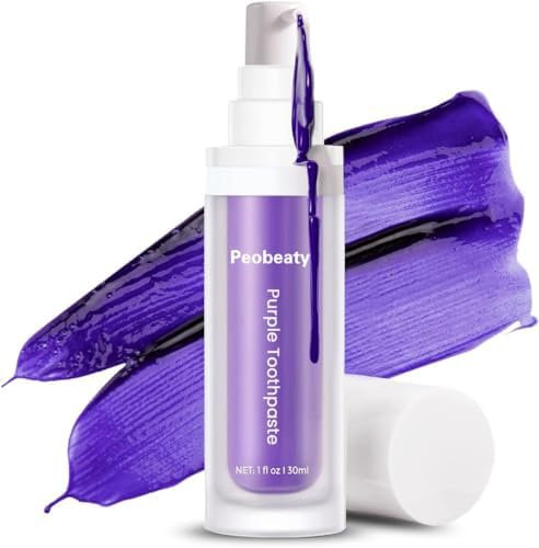 Sbiancamento del dentifricio viola, schiuma sbiancante per denti viola, dentifricio viola per sbiancamento dei denti, migliora i risultati di sbiancamento, rimozione delle macchie gialle per denti