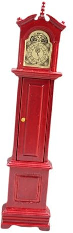 TOYANDONA Mini-Puppenhaus Miniatur-Standuhr weihnachtsdorf zubehör Rollenspielgerät Ornament Spielzeuge Mini-Hausaccessoire Retro-Standuhr Farbe Mahagoni Mini-Uhr Statue Baby Möbel hölzern