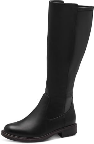 Jana Damen Hohe Stiefel ohne Absatz mit Reißverschluss Vegan, Schwarz (Schwarz), 38 EU