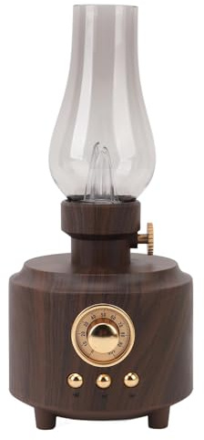 Vintage-Tischlampe mit Bluetooth-Lautsprecher, Kabelloser Lautsprecher, Unterstützt USB-Speicherkarte, AUX-Eingang, Flammenlose LED-Öllampe, Nachttischlampe, Schreibtischlampe