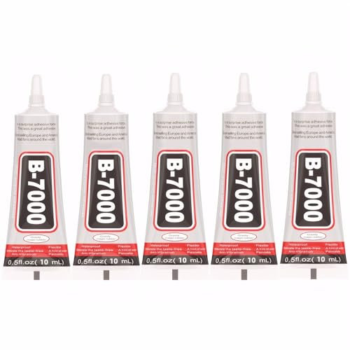 LINXINS B7000 Glue, 5PCS 10ML Super Glue Multi-Function Glues Transparent Paste Adhesive Superglue for Phone Jewelry Glass Wood Fabric Crafts