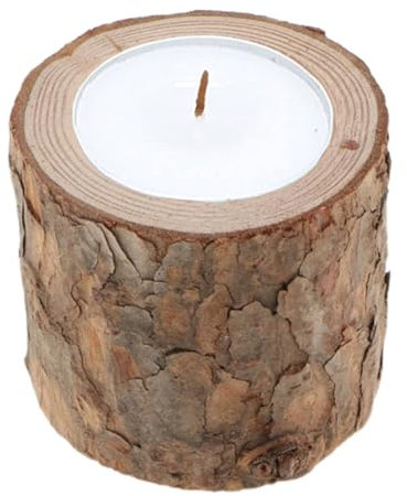 HOOTNEE 4stücke Holz Teelichthalter Aus Kiefernholz Kreative Baumstumpf Kerzenhalter Und Sukkulenten Pflanzer Für Romantische Dekorationen Und Besondere Anlässe
