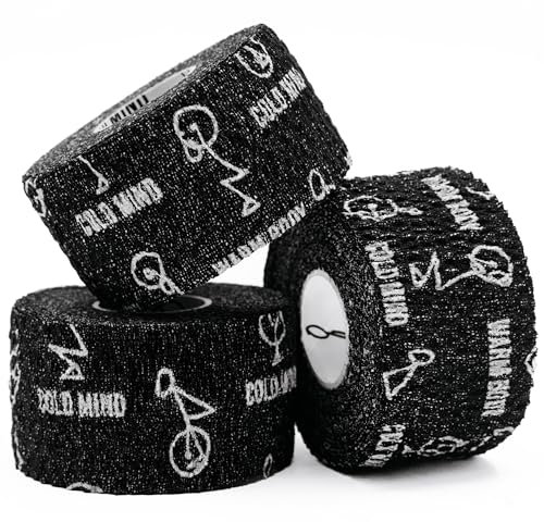 WARM BODY COLD MIND 1.5 Premium Lifting Thumb Tape for Weightlifting - Hook Grip for Powerlifting, Strength Training, Deadlift, Weightlifting, Athletic Finger Wrap (Zwart, 3 Rollen)
