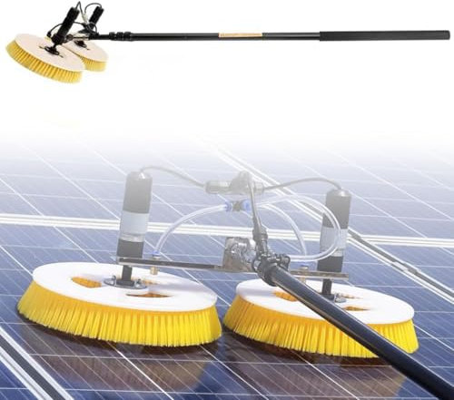 Ostreemaner Reinigungswerkzeug Für Solarmodule – Doppelbürstenkopf, Reinigung Elektrischer Solar-Photovoltaikmodule, 3,5 M/5,5 M/7,5 M Ausziehbare Stangenbürste,5.5M