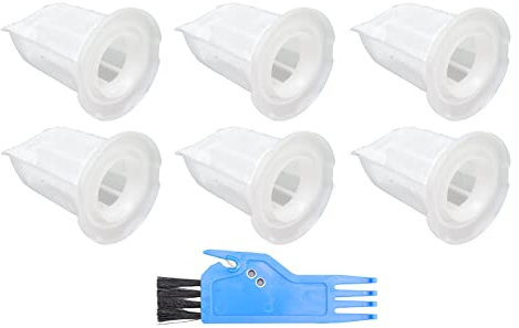 Staubsaugerfilter-Ersatz, waschbarer kabelloser Handstaubsauger, 6 x Filter-Siebfilter-Ersatz für Vorwerk Kobold mit 1 x Flachbürste für Vorwerk Kobold VC100