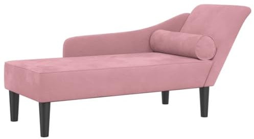 vidaXL Chaise Longue avec Coussins Rose Velours, canapé rembourré, canapé pour Chambre à Coucher, canapé à 2 Places, canapé, siège de Salon