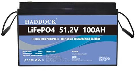 LiFePO4 Akku 48V (51,2 V) 100 Ah Lithium Freizeitbatterie Batterie, Lithium Eisenphosphat Akku, Ersatz für Deep Cycle Batterie, geeignet für Wohnmobil, Solaranlage, Boot, Schiff.