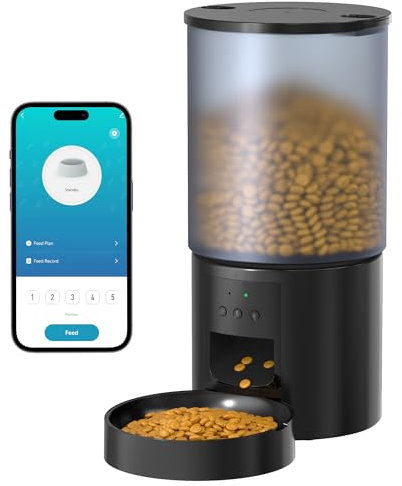 Futterautomat Katze Katzenfutter Automat WiFi: Futterspender Katze mit Maßgeschneidert Zeitplan - Automatischer Katzenfutterspender APP-Steuerung Hunde/Katzen Futterautomaten - 6L