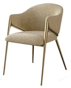 Luxuriöser Designer-Ledersessel für Wohnzimmer, Beige