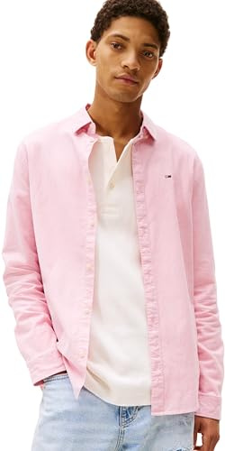 Tommy Jeans Tjm Slim Stretch Oxford Shirt Dm0dm09594, Camicia Uomo, Pink (Mystic Pink), M
