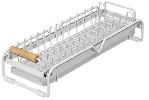 Pqahffowr Simple Dish Storage Dish Drying Rack Sticky-Free Anti-Slip Drawing Shelf Storage Basket Drain Rack
