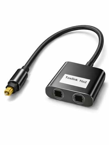 JiangZShangM Splitter 1 in 2 Out Optischer Splitter, Optisches Audiokabel Verteiler 1 in 2 Out aus Aluminium, verlustfreie SPDIF Signalübertragung, für Heimkino Nutzer, TV Soundbar