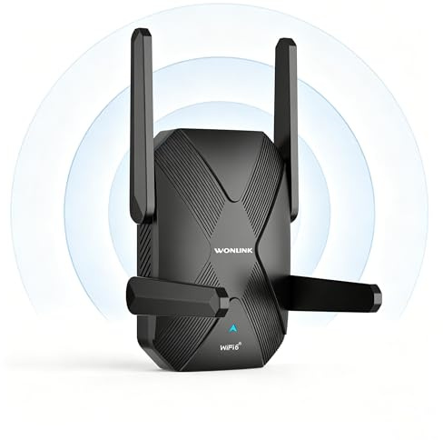 WONLINK AX1500Mbps Amplificador de señal WiFi Repetidor WiFi 6 Dual Banda | 5G/2.4G, Extensor WiFi Soporte Modo Repetidor/Router/AP, 4 Antenas, WPS, Indicador de señal, Compatible con Todos los Routers
