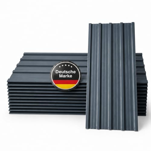 Trapezblech Dachplatten 12er Set RAL7016 Anthrazit | 1090x445mm, verzinkt