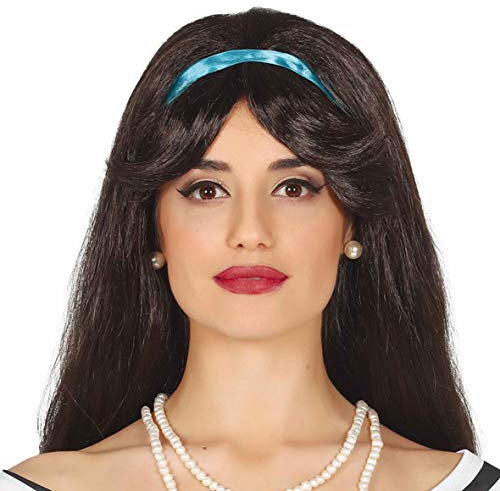 Guirca braune 50er Jahre Perücke mit Haarband für Damen Damenperücke Karneval 1950 Damen