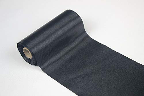 Stoff-Kollektion - Satin Tischläufer Meterware aus Polyester – Satin-Stoffrolle 12 cm breit & 9 m lang – Dekoratives Tischband für Hochzeiten, Geburtstage & besondere Anlässe - Schwarz