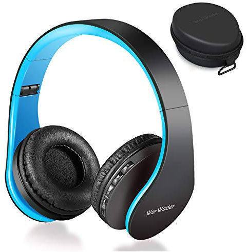 Bluetooth Headphones Over-Ear, Foldable Wireless and Wired Stereo Headset Micro SD/TF, FM for Cell Phone, PC, Soft Earmuffs & Light Weight for Prolonged Wearing Travel Office Home