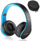 Bluetooth Headphones Over-Ear, Foldable Wireless and Wired Stereo Headset Micro SD/TF, FM for Cell Phone, PC, Soft Earmuffs & Light Weight for Prolonged Wearing Travel Office Home