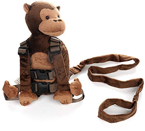 LouisaYork Baby-Rucksack, Cartoon-Tier-Rucksack, Affe, Sicherheits-Geschirr mit Leine, für 1 – 3 Jahre alte Babys, Kinder