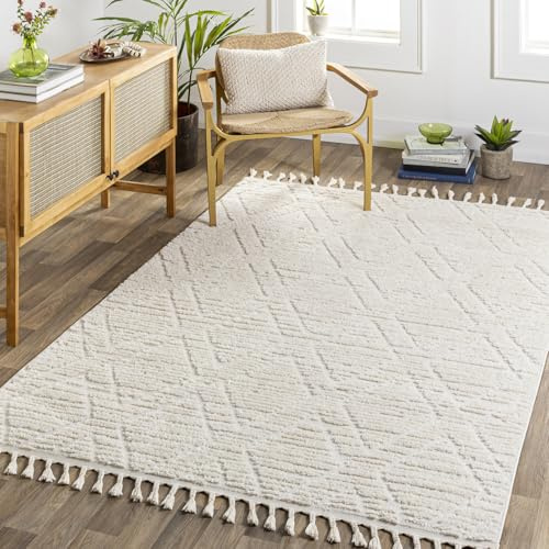 Livabliss Jasmine Tarawa Geometric Rug, Living Room – 200x275 cm, Cream