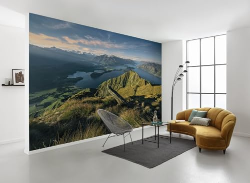 Komar Vlies Fototapete GREEN RIDGES | Tapete, XXL, Dekoration, Natur, Landschaft, Schlafzimmer, Wohnzimmer, Büro, Flur | Größe 450 x 280 cm (Breite x Höhe) | SHX9-115