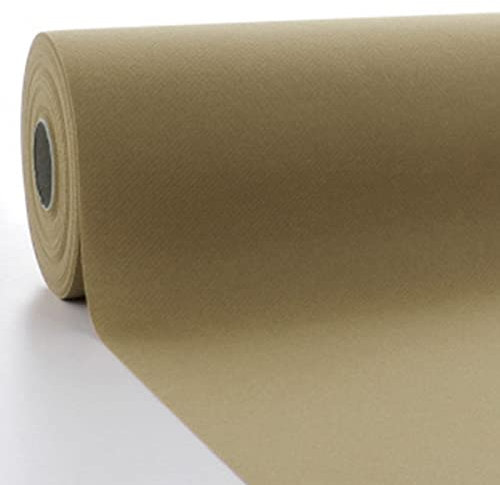 Airlaid Tischdeckenrolle | Tischdecken-Rolle stoffähnlich | Einmal-Tischdecke für Hochzeiten und Events | (Naturbraun, 80 cm x 40 m)