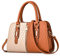 NICOLE & DORIS Schultertasche Damen Mode PU Leder Schick Shopper Handtasche Umhängetasche Tote Handtaschen mit Quasten Orange