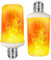 Luminea LED Flamme: 2er-Set LED-Lampen mit Flammeneffekt, 3 Beleuchtungs-Modi, E27, 2 W (Flammenlampe, Flammen Lampe mit Feuereffekt, Flackerlicht Feuer)