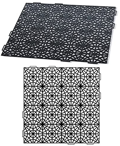 Prosperplast Alfombrilla de suelo de mosaico para piscina, sauna, módulo de suelo de plástico negro (1 alfombrilla de suelo de 39,7 x 39,7 x 1 cm)