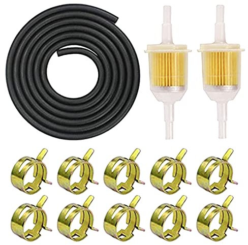 Schlauch Benzinschlauch Kit Kraftstoffleitung Motorrad Kraftstofffilter Kit 2 Meter Kraftstoffschlauch 2 Stück Benzinfilter 10 Stück Schlauchschellen Für Auto Motorrad Roller Rasentraktor Motor