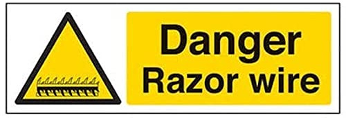 V Safety Eco Friendly Warning General - Danger Razor Wire - 450 x 150 mm Safety Sign