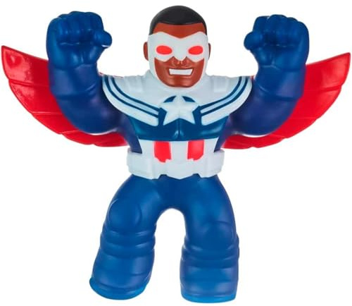 Heroes of Goo Jit Zu Bandai Actionfigur Captain America, CO41371, Mehrfarbig, Epischer Kampf mit flexiblen und lustigen Helden von GOO JIT Zu in atemberaubenden Abenteuern