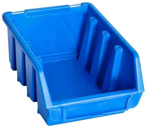 vidaXL Contenedores de Almacenaje Apilables 20 Unidades, Cajas con Ranura para Etiquetas, Cajas para Herramientas, Cajones Apilables, Plástico Azul