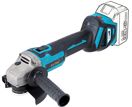 Akku Winkelschleifer Brushless 21V KATSU FIT-BAT, 115mm 125mm mit Bürstenlosem Motor, 6 variable Geschwindigkeiten, zum Schneiden Polieren Schleifen, ohne Akku 102609