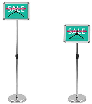 Trintion Informationsständer Werbeständer aus Edelstahl Höhenverstellbarer Plakatständer für Einkaufszentren