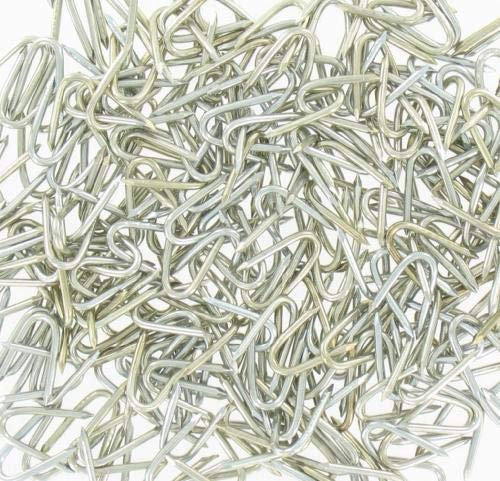 Garmix Grapas de acero tipo U, clavos en U, para fijación de vallas, valla de malla de alambre, protección visual galvanizada (25 x 2,40 mm, 100 unidades)