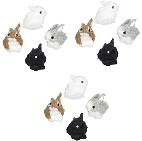 Cabilock 12stücke Kleine Dekorative Kaninchenfiguren Niedliche Simulation Hasen Modelle Mischfarben Für Ostern Und Heimdekoration Für Garten Und Bonsai